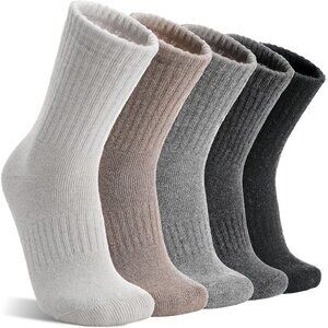 Womens Merino Wool Assorted Socks 5 Pairs Warm Thick Crew Cozy Winter Boot Socks